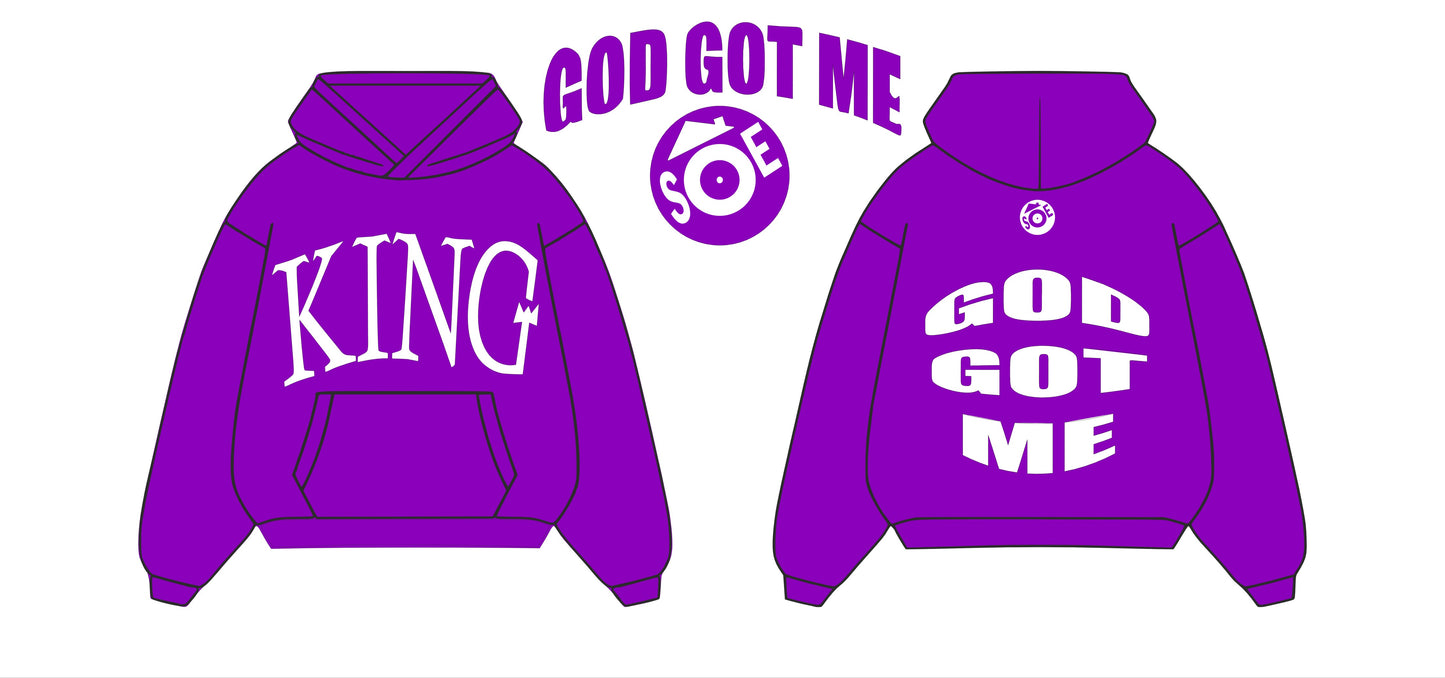 KING "GOD GOT ME" Oversized Heavyweight Hoodie