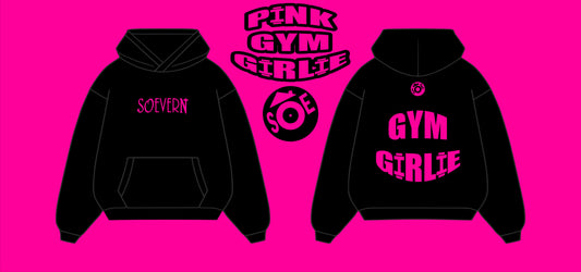 SOEVERN/QUEEN "PINK GYM GIRLIE" Oversized Heavyweight Hoodie